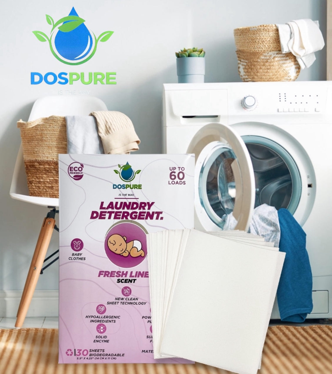 Laundry- Detergent- Eco Friendly-Biodegradable-clean-Sheets-organic-safe